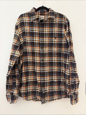 Faherty Men’s Plaid Flannel Button-Up Shirt | Long Sleeve | Size XL